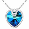 Crystal Heart Halo Pendant Necklace